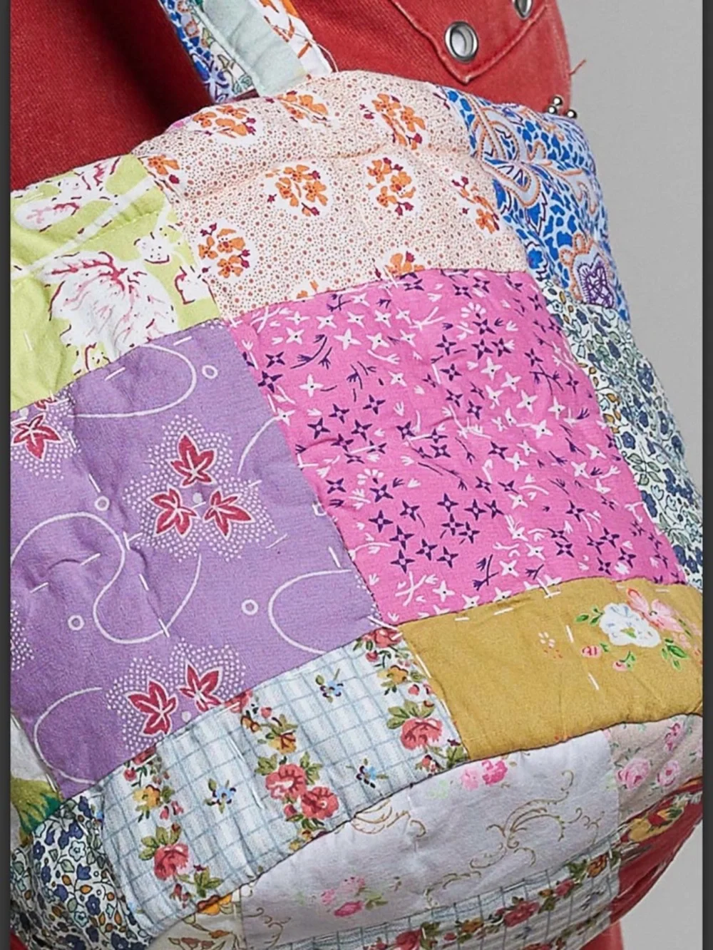 POL HMQD4 Patchwork Quilted Bucket Tote Bag in Multicolor NWT - Picture 5 of 10